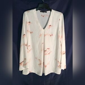 ROSE & OLIVE Elegant White and Pink Women's Top zize M Made In China